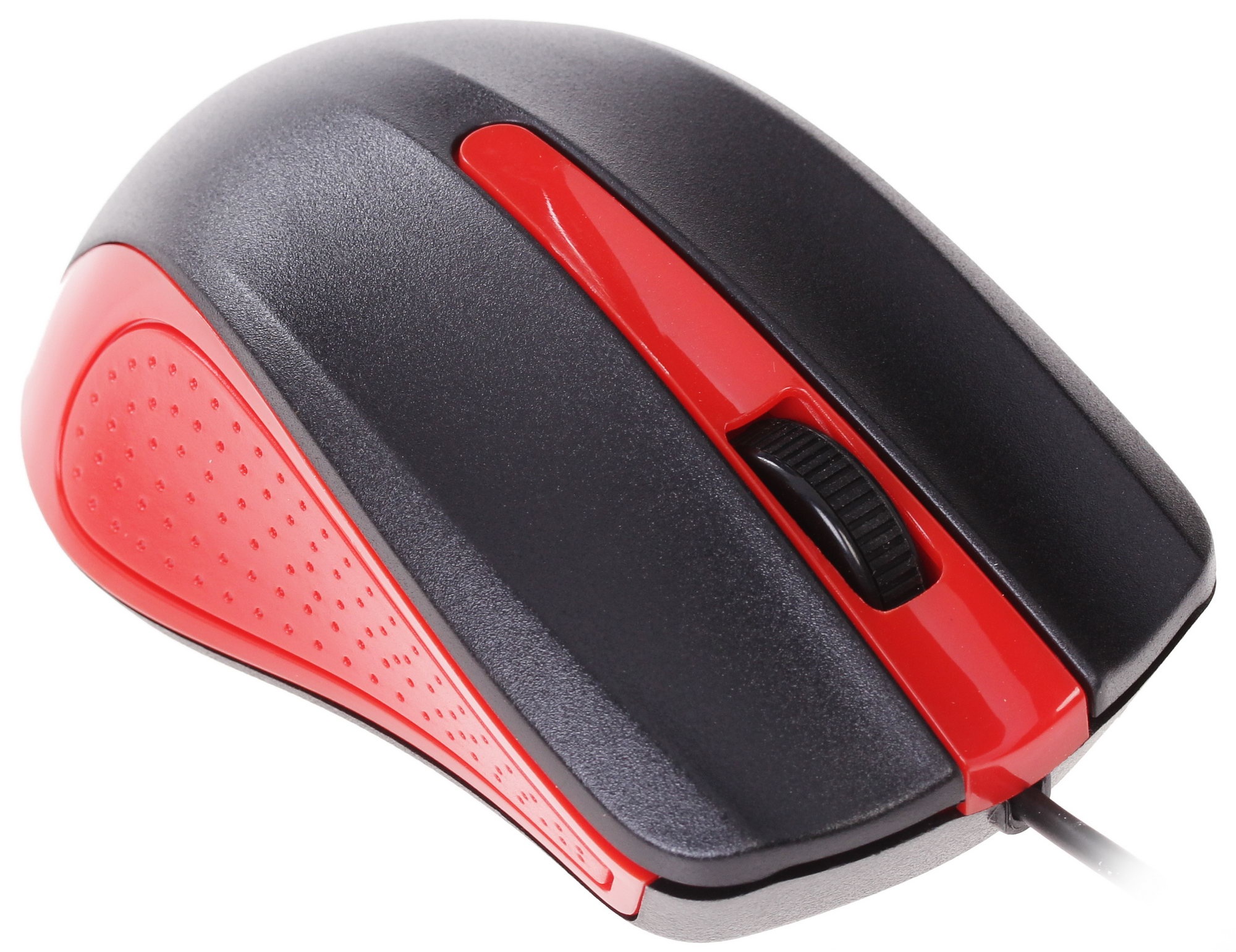 Мышь проводная Oklick 225M черный/красный, 1200 dpi, USB, кнопки - 3