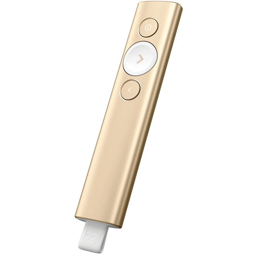 Презентер Logitech Spotlight золотистый, радиоканал, USB, кнопки - 3