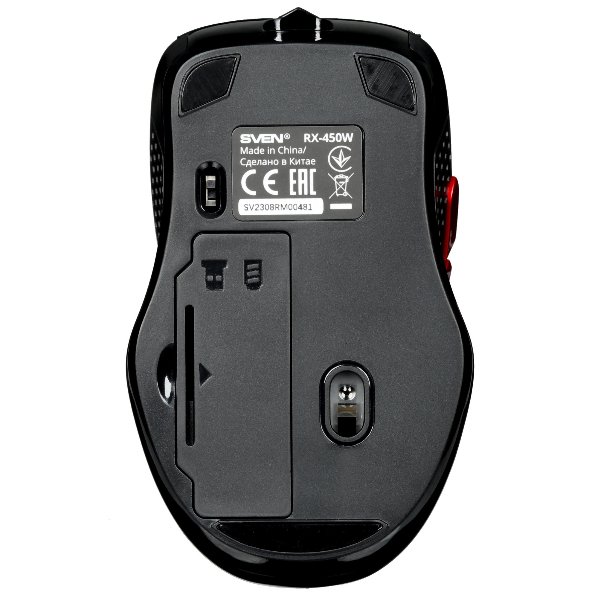Мышь беспроводная SVEN RX-450W черный, 3200 dpi, радиоканал, USB, кнопки - 6