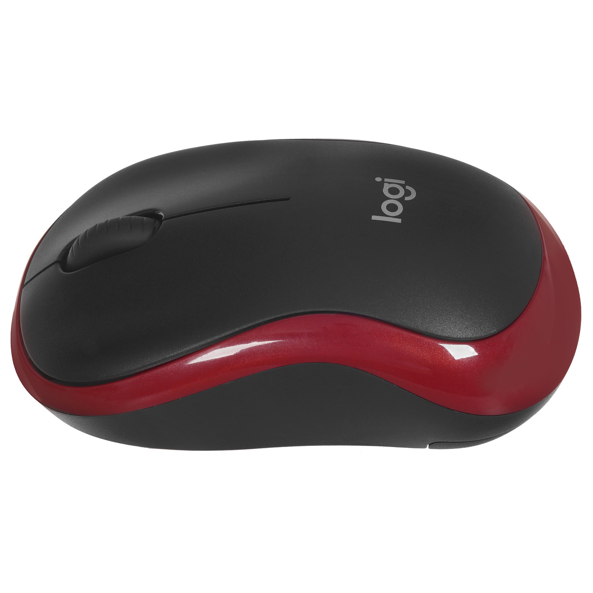 Мышь беспроводная Logitech M185 красный, 1000 dpi, радиоканал, USB, кнопки - 3