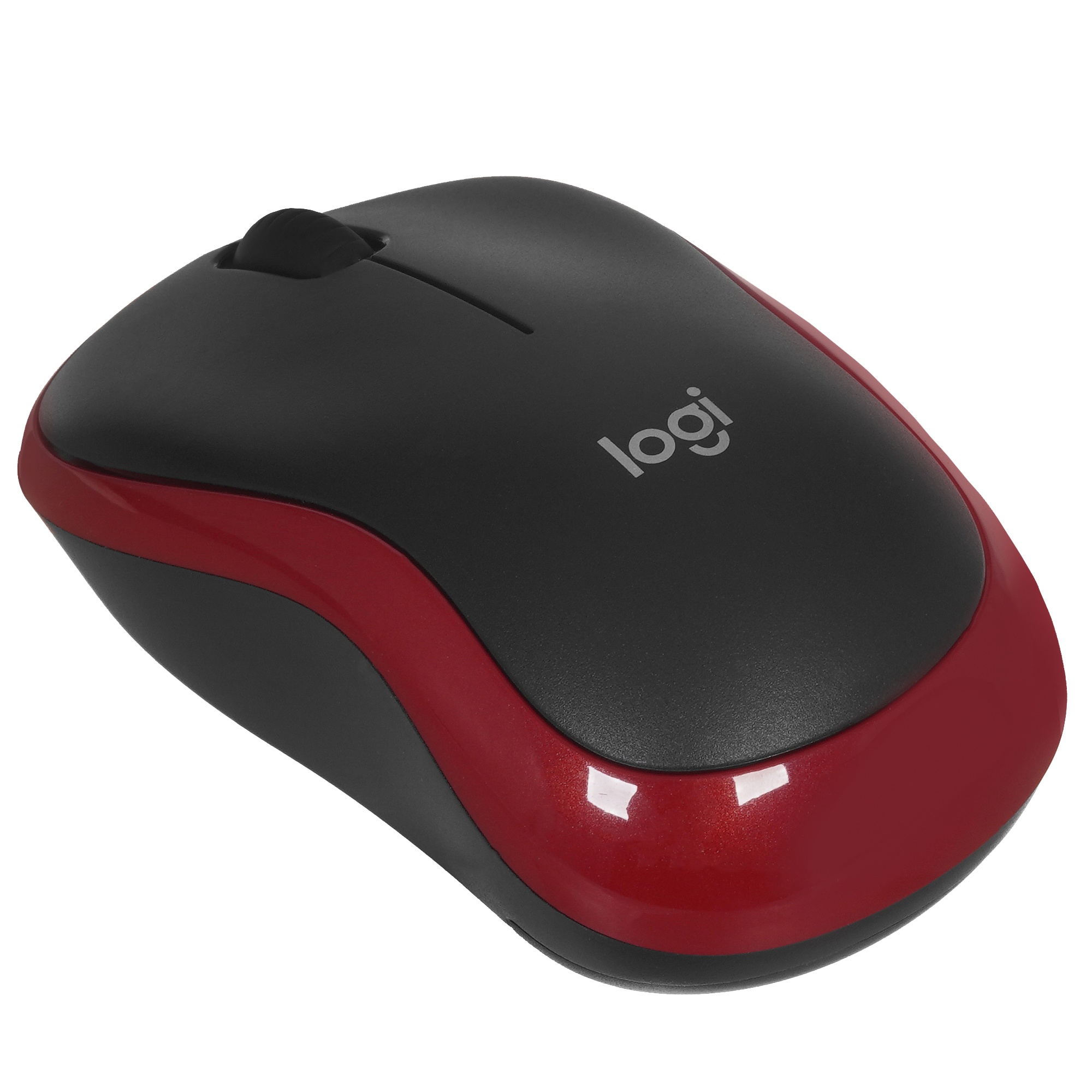 Мышь беспроводная Logitech M185 красный, 1000 dpi, радиоканал, USB, кнопки - 3