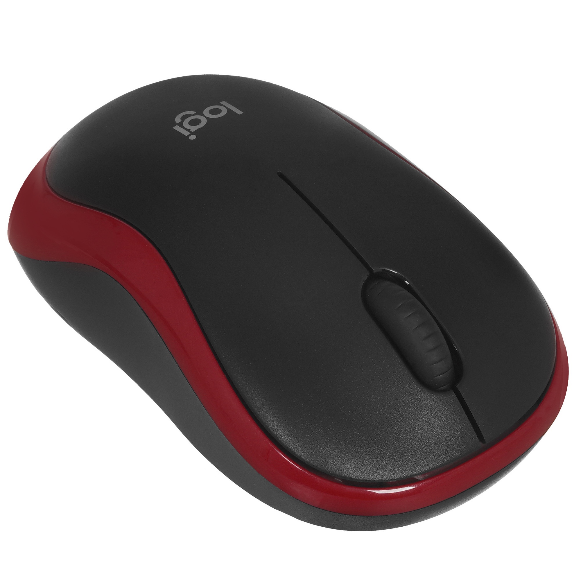 Мышь беспроводная Logitech M185 красный, 1000 dpi, радиоканал, USB, кнопки - 3