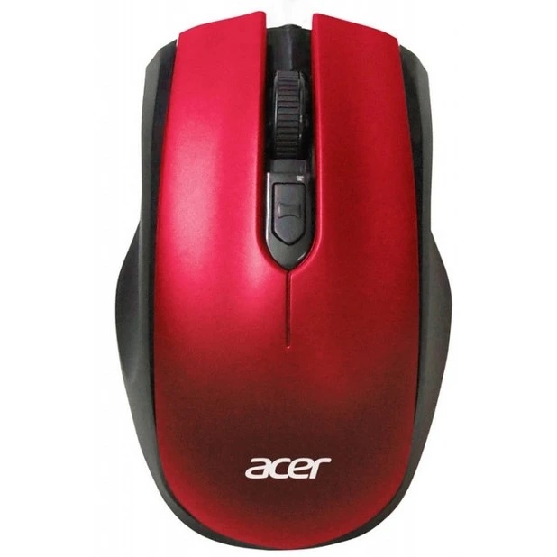 Мышь беспроводная Acer OMR032 черный/красный, 1600 dpi, радиоканал, USB, кнопки - 4