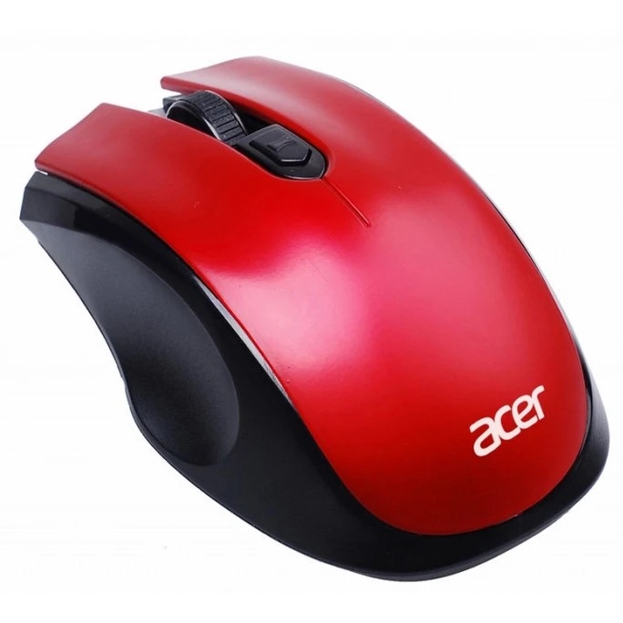 Мышь беспроводная Acer OMR032 черный/красный, 1600 dpi, радиоканал, USB, кнопки - 4