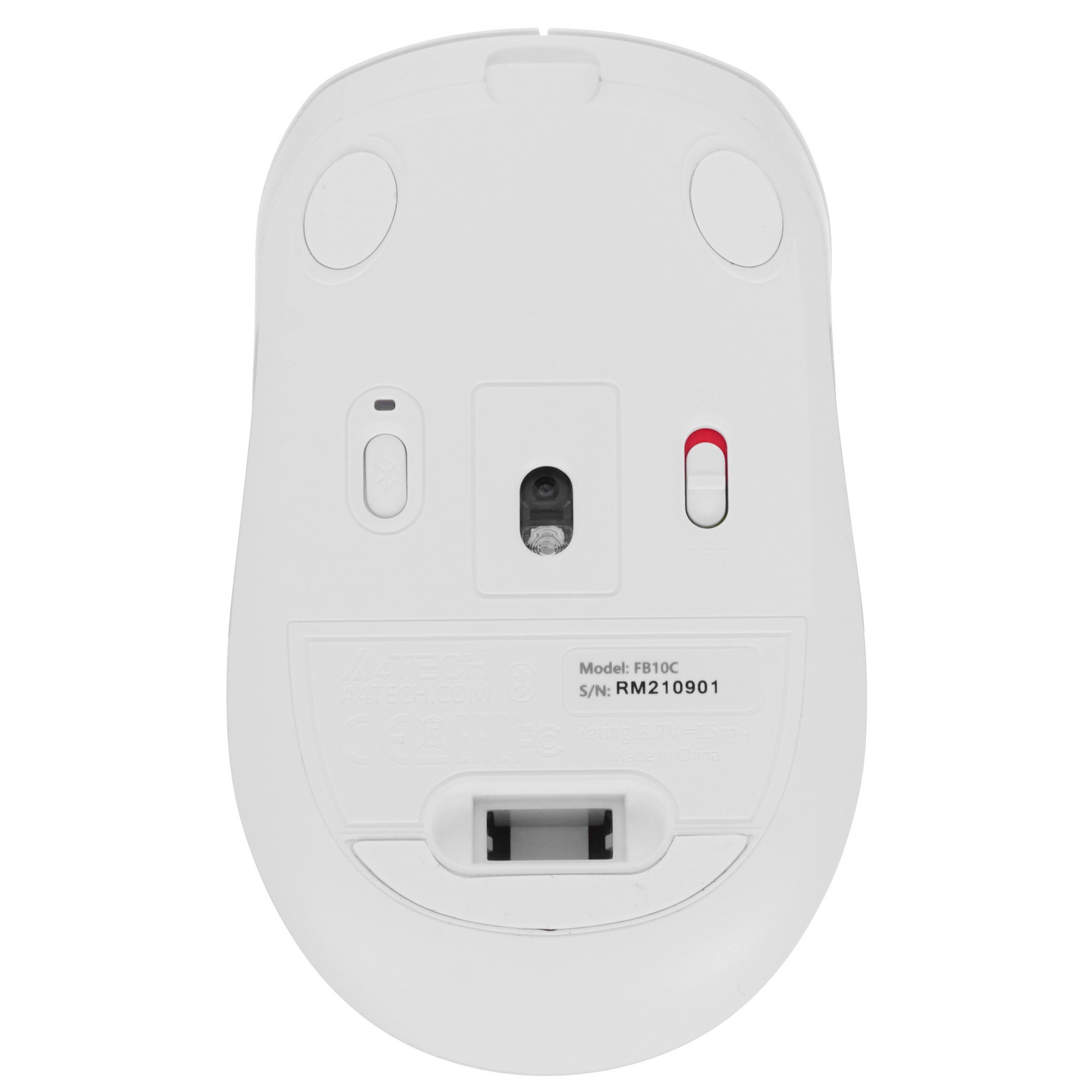 Мышь беспроводная A4Tech Fstyler FB10C белый/серый, 2000 dpi, радиоканал, Bluetooth, USB, кнопки - 4