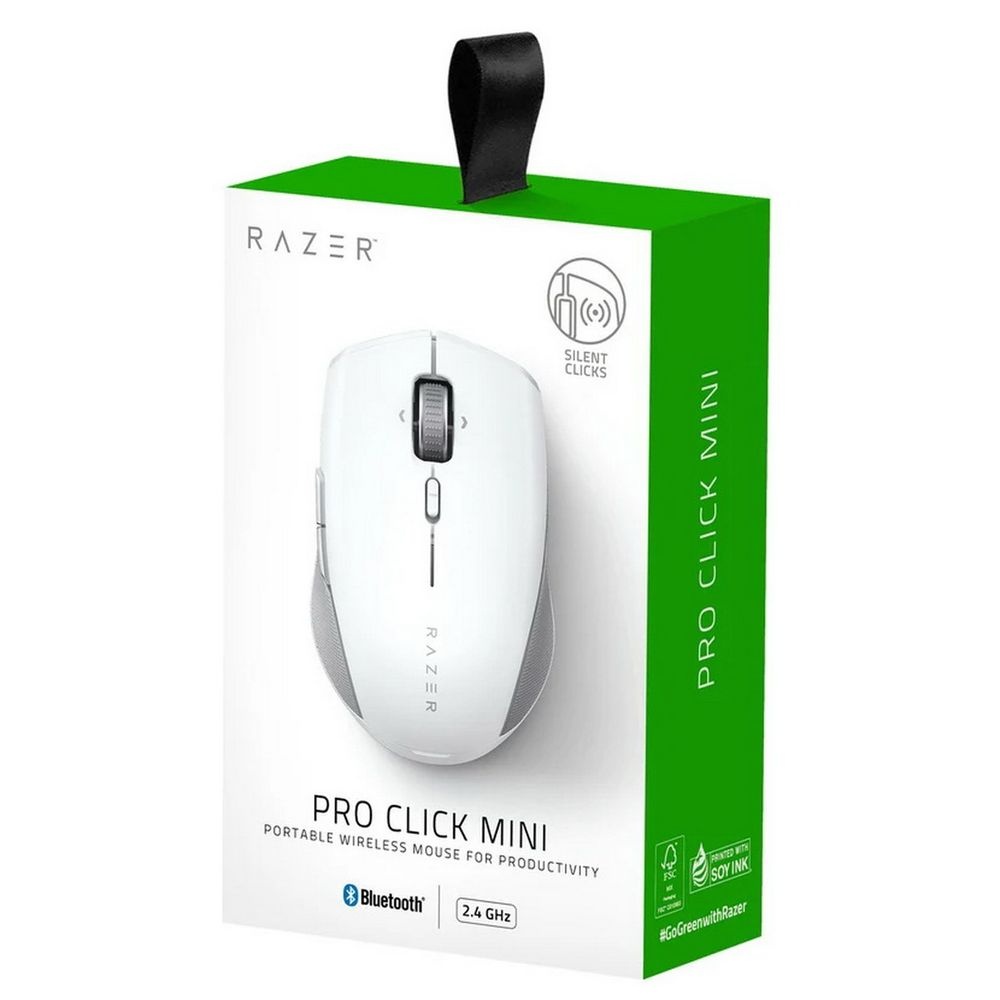 Мышь беспроводная Razer Pro Click Mini белый, 12000 dpi, радиоканал, Bluetooth, USB, кнопки - 7