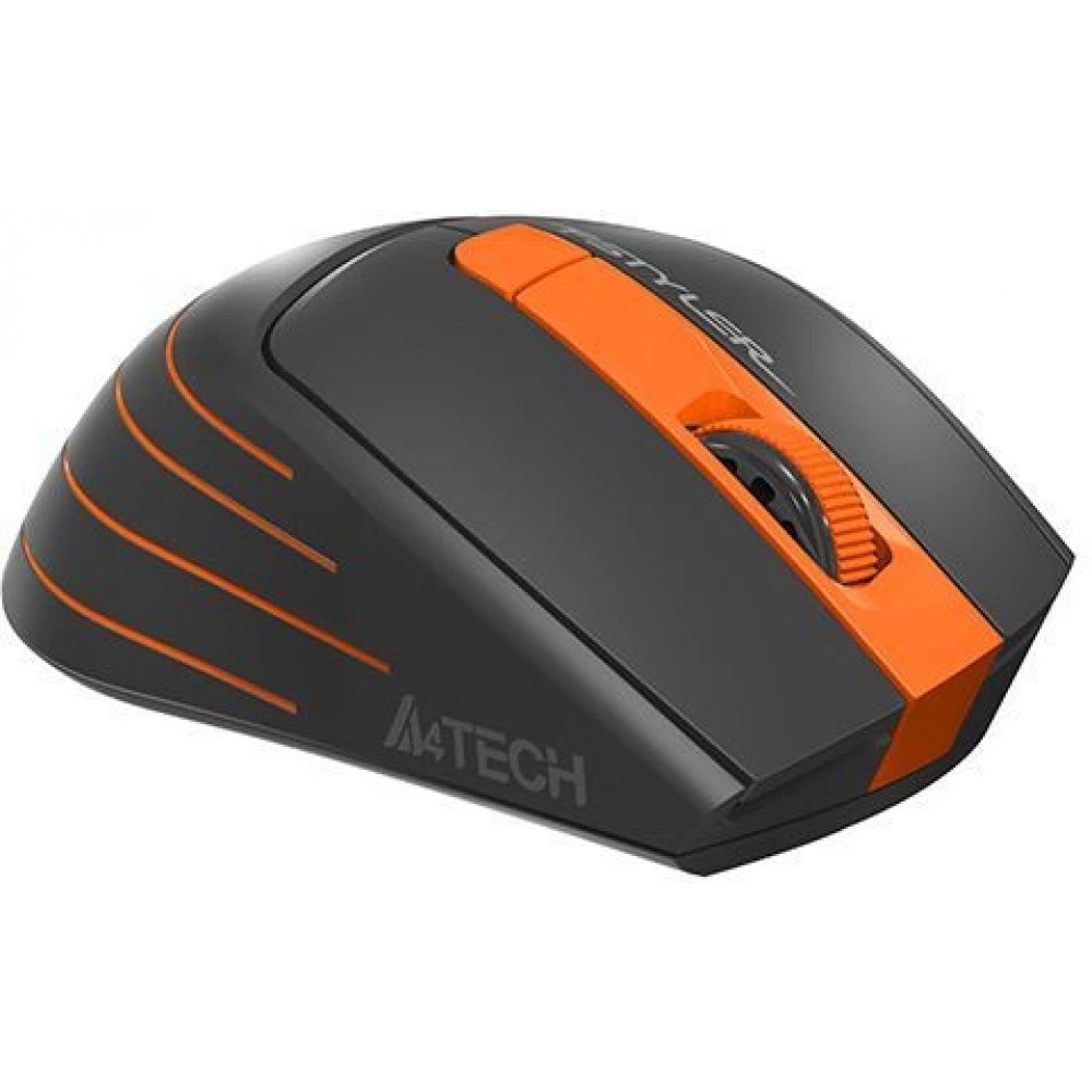 Мышь беспроводная A4Tech Fstyler FG30 серый/оранжевый, 2000 dpi, радиоканал, USB, кнопки - 5