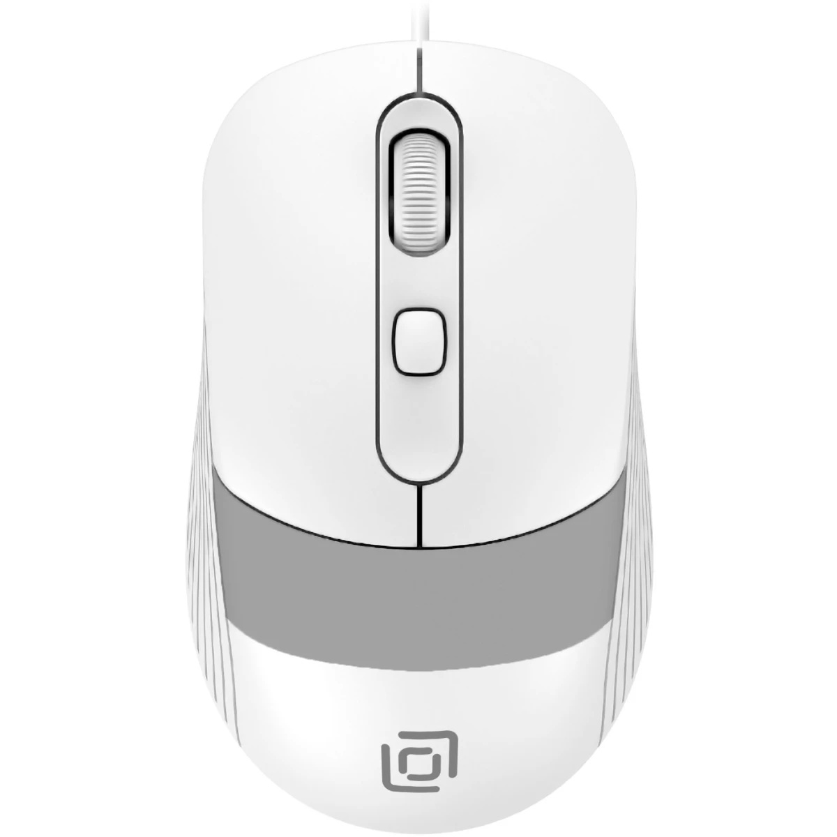 Мышь Оклик 310M белый/серый оптическая (2400dpi) USB для ноутбука (3but)