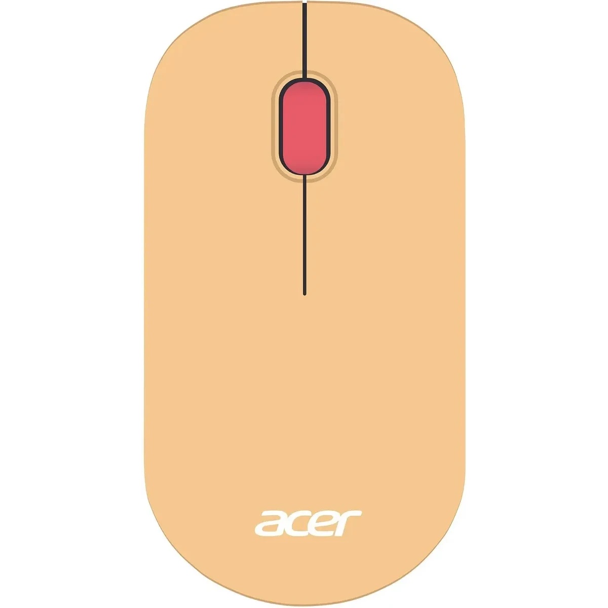 Мышь беспроводная Acer OMR205 бежевый/розовый, 1200 dpi, радиоканал, USB, кнопки - 3