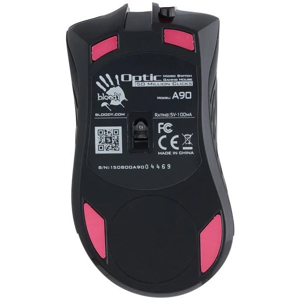 Мышь проводная A4Tech Bloody A90 черный, 6200 dpi, USB, кнопки - 8