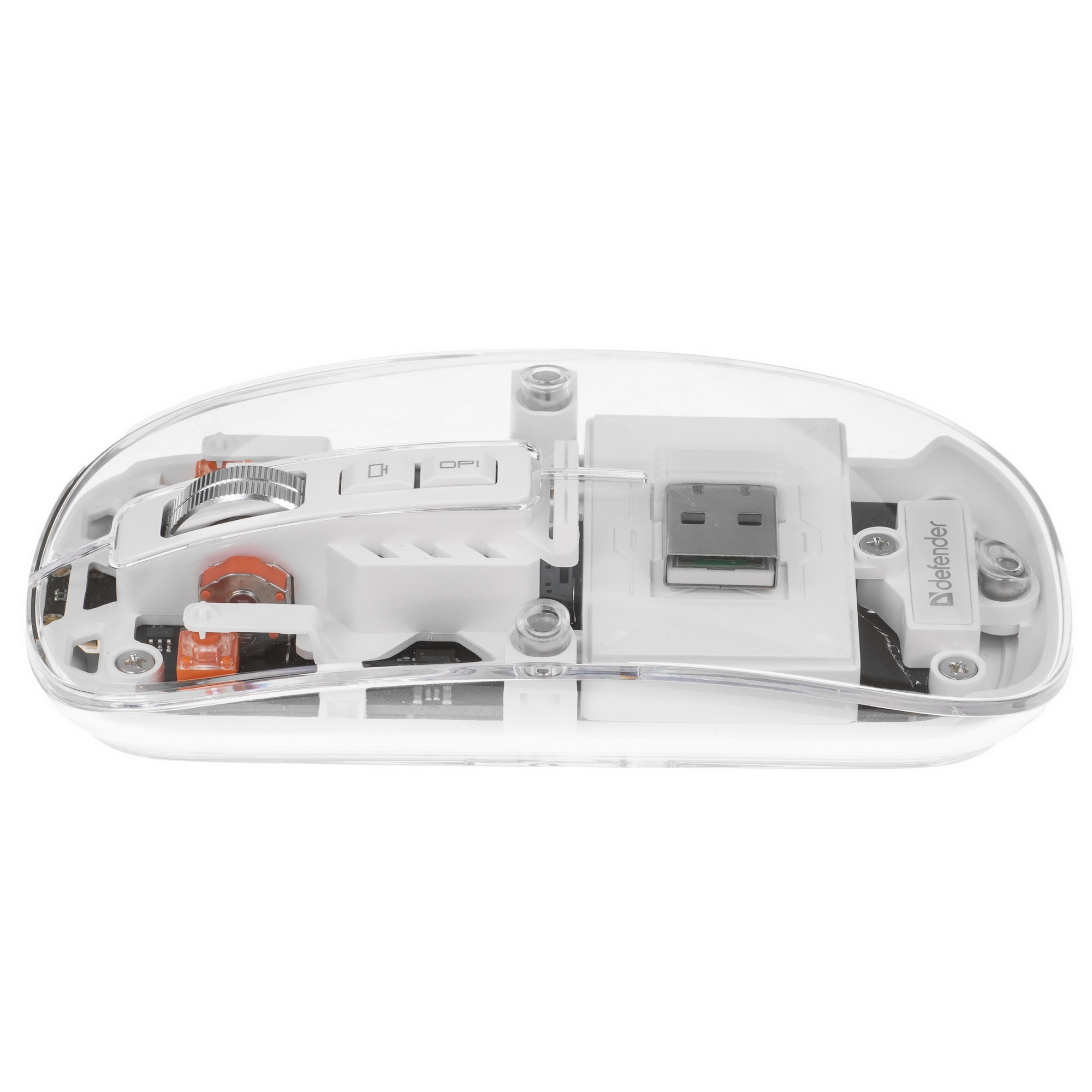 Мышь беспроводная Defender Ixes MM-999 прозрачный, 2400 dpi, радиоканал, Bluetooth, USB, кнопки - 4