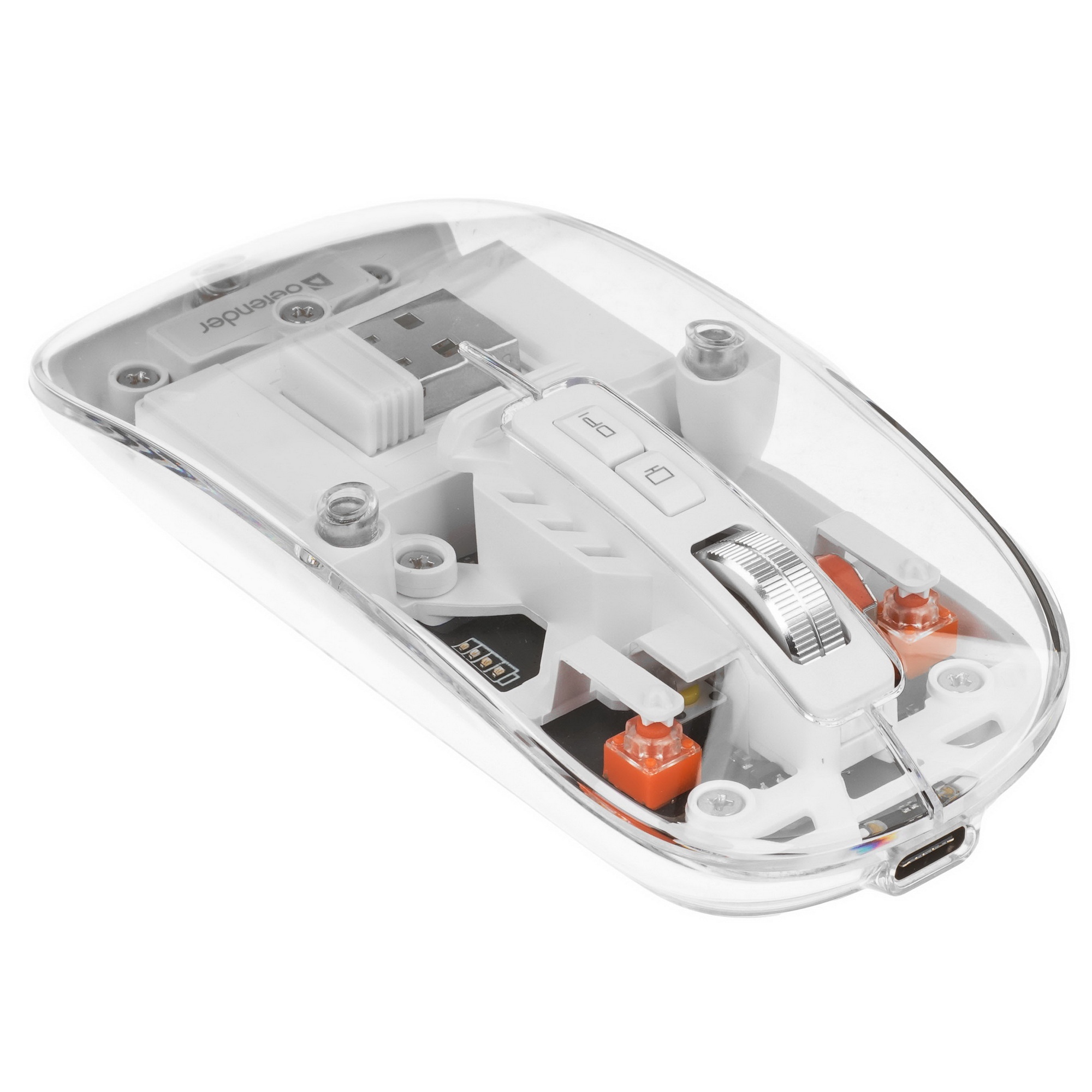 Мышь беспроводная Defender Ixes MM-999 прозрачный, 2400 dpi, радиоканал, Bluetooth, USB, кнопки - 4