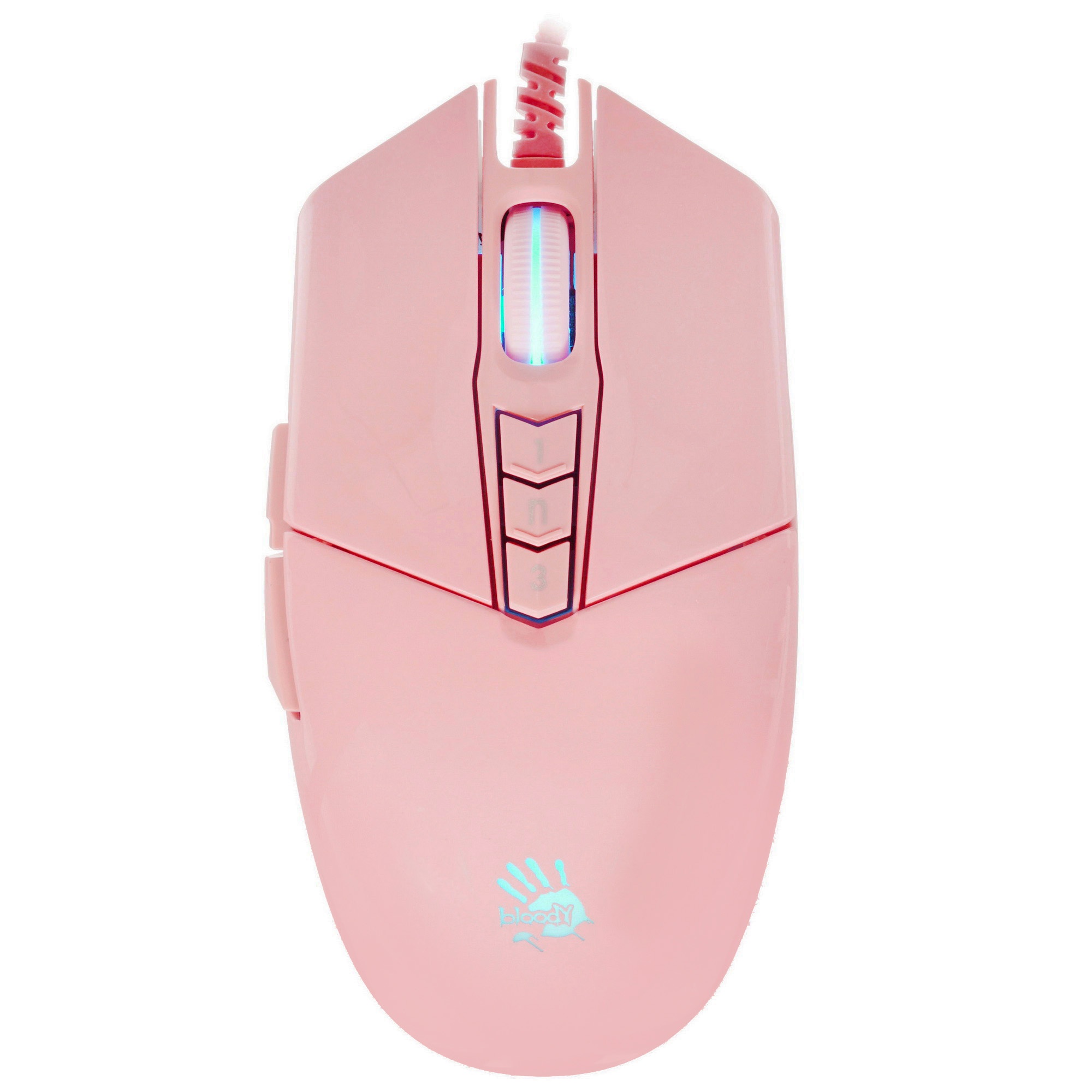Мышь проводная A4Tech Bloody P91s розовый, 8000 dpi, USB, кнопки - 8