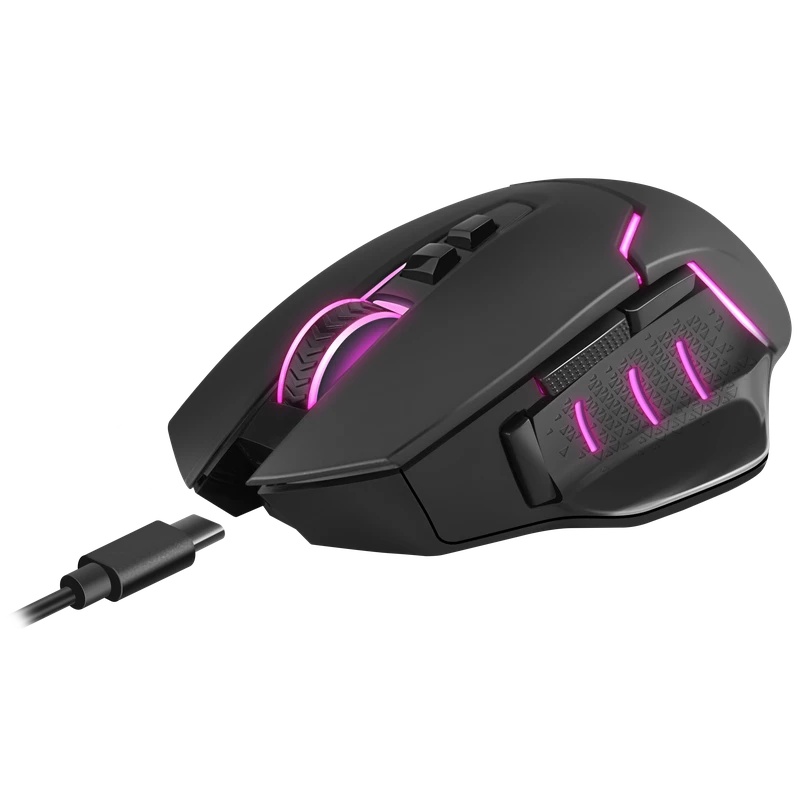 Мышь беспроводная Defender Redragon Mirage Pro черный, 8000 dpi, радиоканал, USB, кнопки - 9