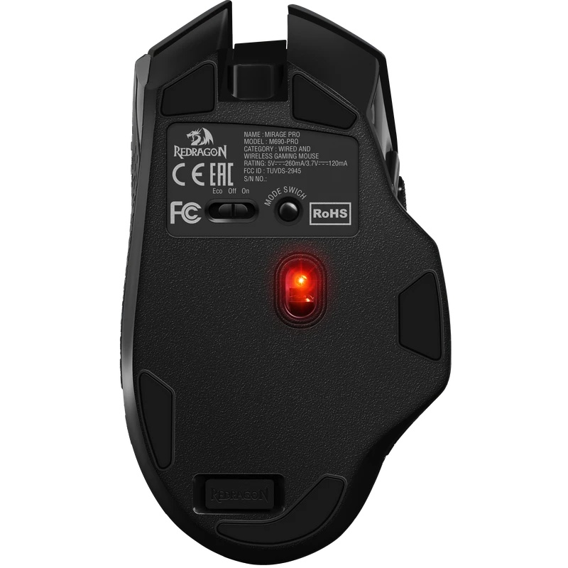 Мышь беспроводная Defender Redragon Mirage Pro черный, 8000 dpi, радиоканал, USB, кнопки - 9