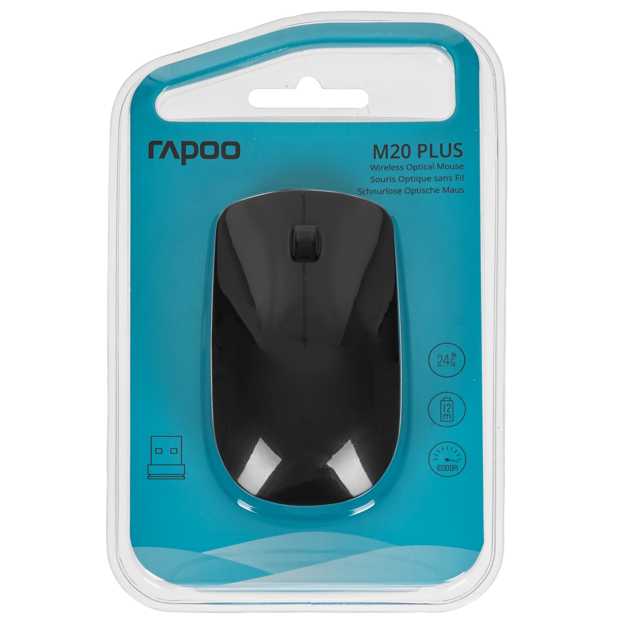 Мышь Rapoo M200 Plus черный оптическая беспроводная USB