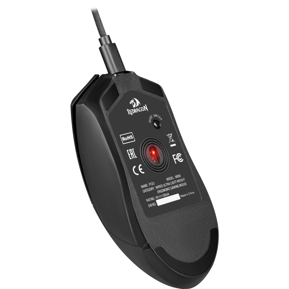 Игровая мышь REDRAGON FYZU чёрная (USB, Pixart P3395, Huano, 6 кн., 26000 Dpi, RGB подсветка)