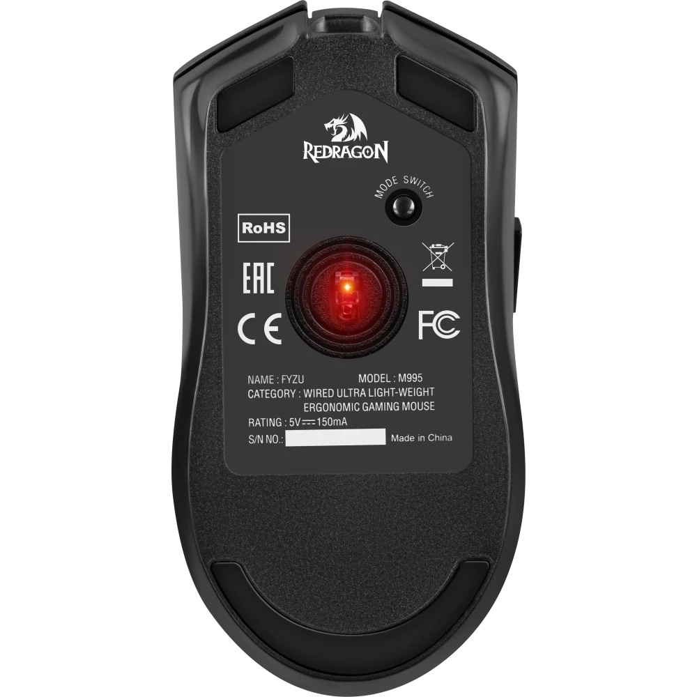 Игровая мышь REDRAGON FYZU чёрная (USB, Pixart P3395, Huano, 6 кн., 26000 Dpi, RGB подсветка)