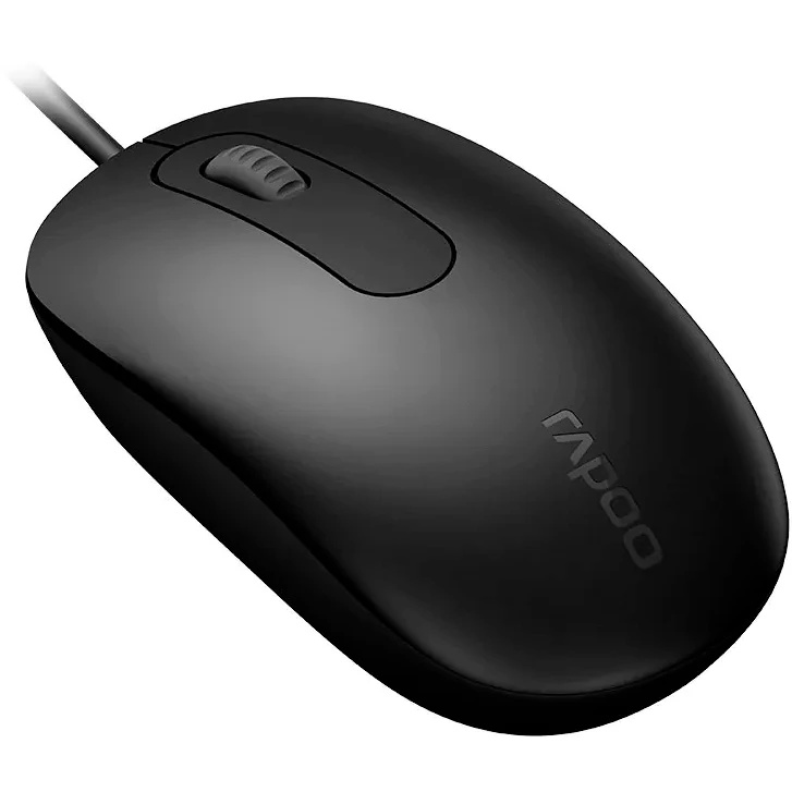Мышь Rapoo N200 черный оптическая (1600dpi) USB (2but)