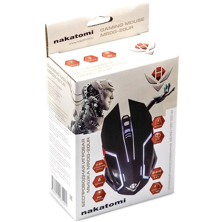 Мышь Dialog MROG-20UR Nakatomi Gaming RF 2.4G Optical - игровая, 6 кнопок+ролик, 7ми цветная подсвет