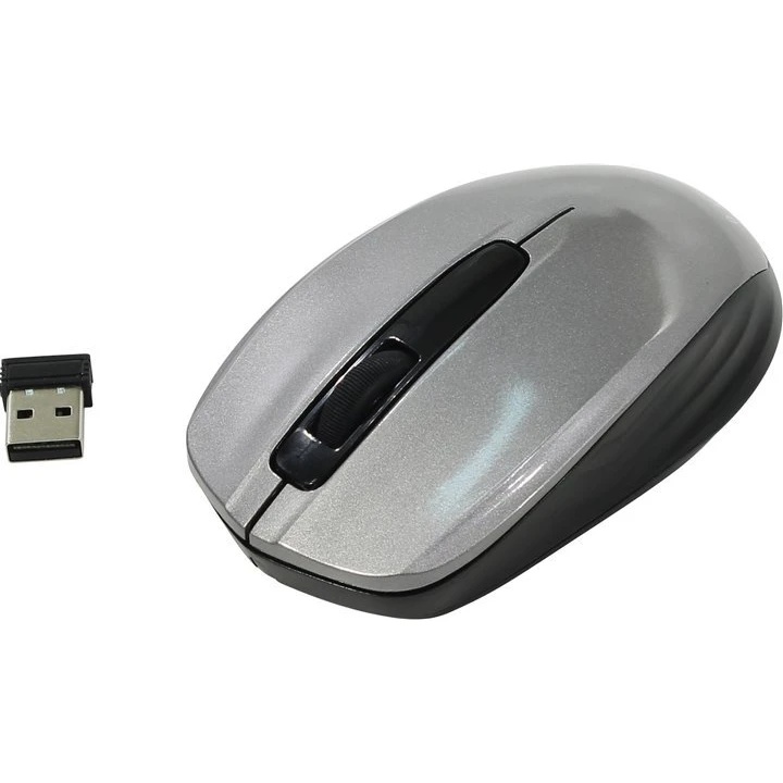 Мышь беспроводная Oklick 475MW черный/серый, 1200 dpi, радиоканал, USB, кнопки - 3