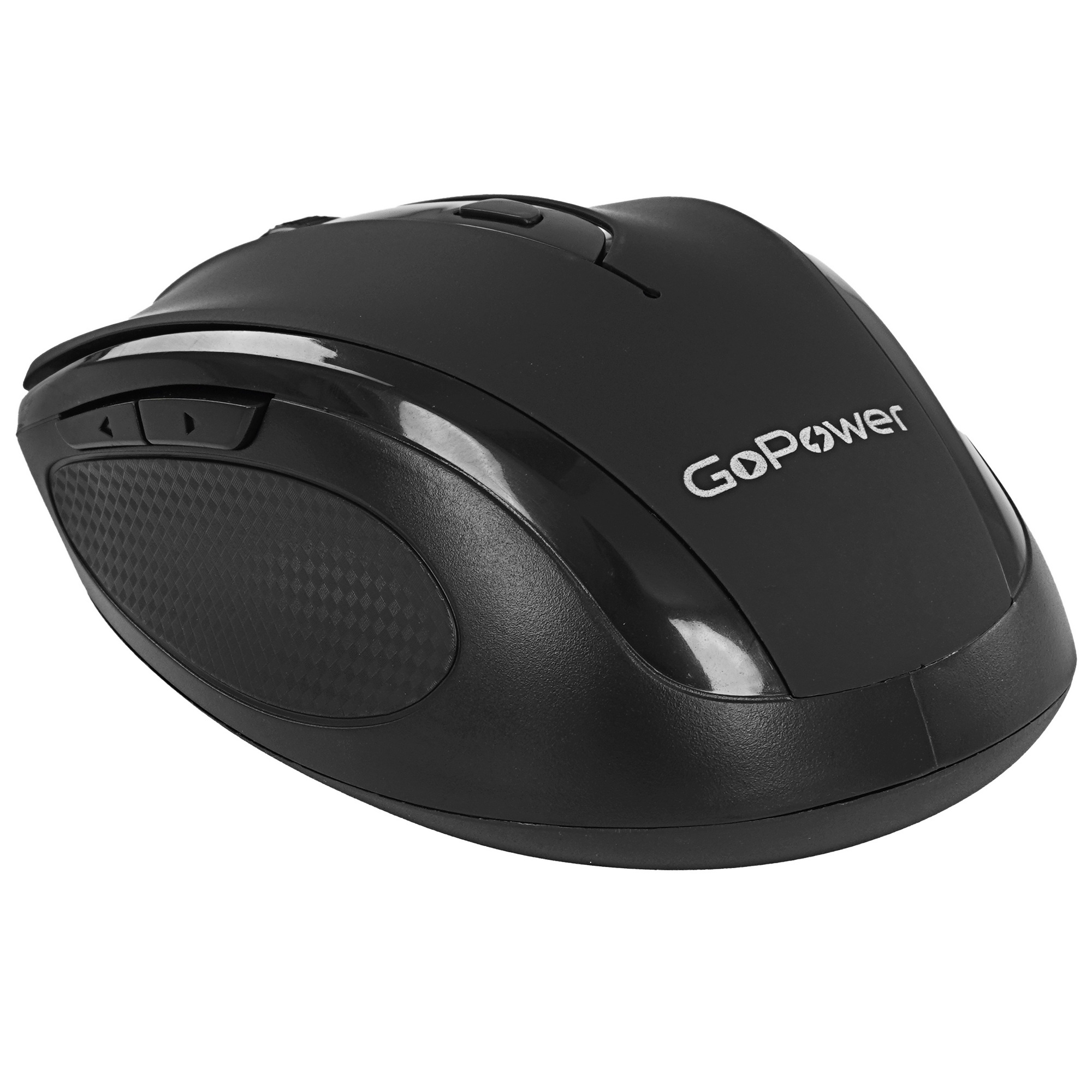 Мышь беспроводная GoPower GPM03 классическая USB бесшумная Soft-Touch черный (1/100)