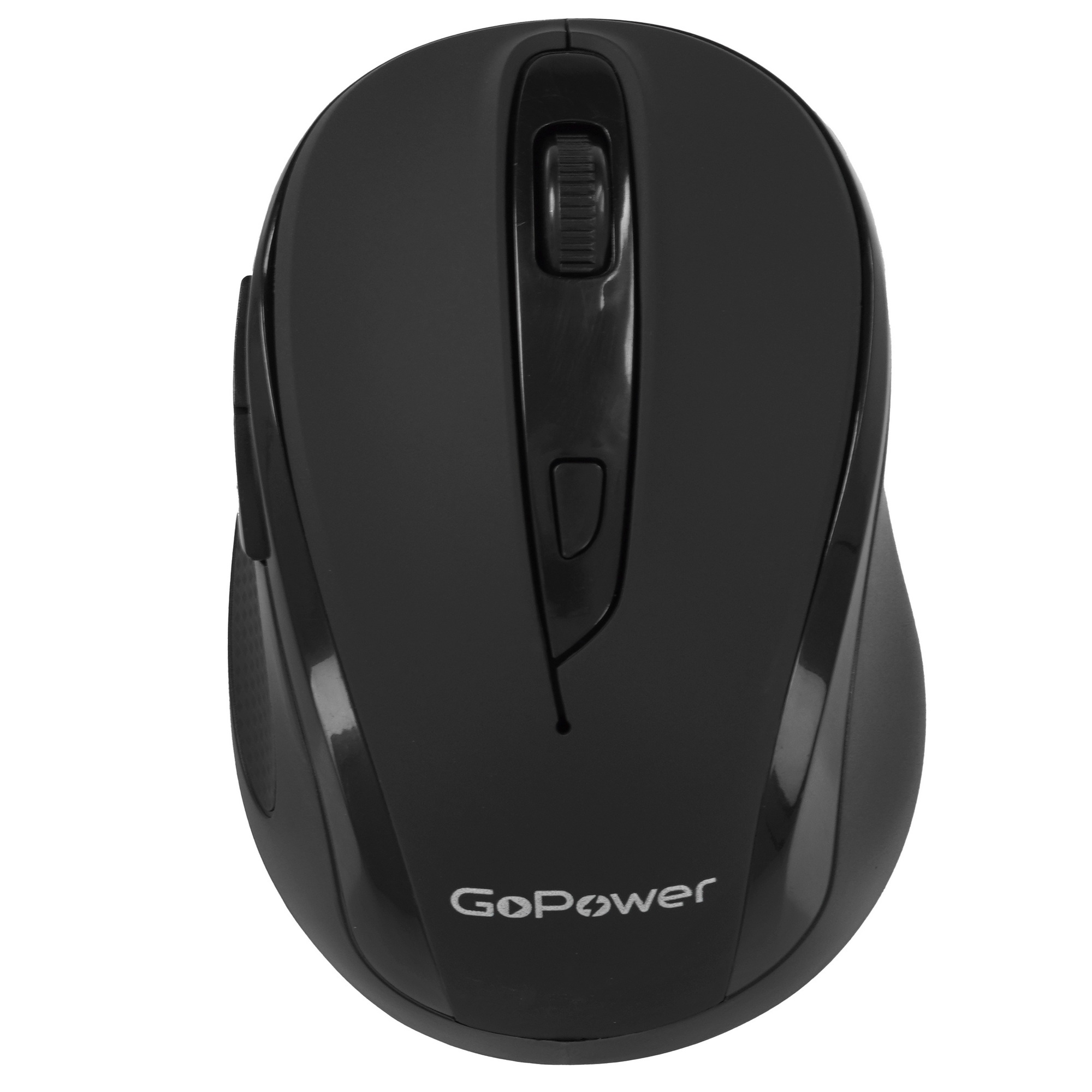 Мышь беспроводная GoPower GPM03 классическая USB бесшумная Soft-Touch черный (1/100)