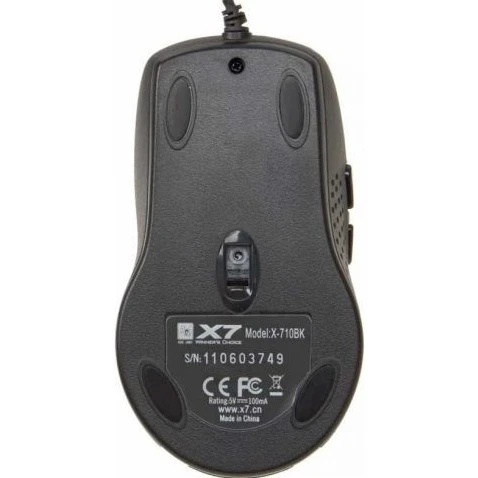 Мышь проводная + коврик A4Tech X-7120 черный, 2000 dpi, USB, кнопки - 7