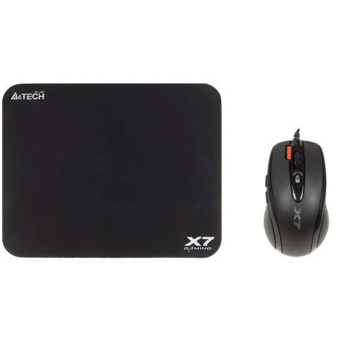 Мышь проводная + коврик A4Tech X-7120 черный, 2000 dpi, USB, кнопки - 7