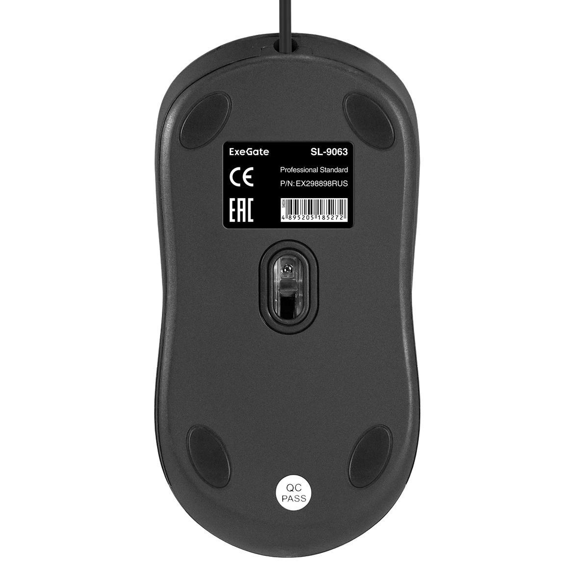 Мышь проводная ExeGate Professional Standard SL-9063 черный, 3600 dpi, USB, кнопки - 4
