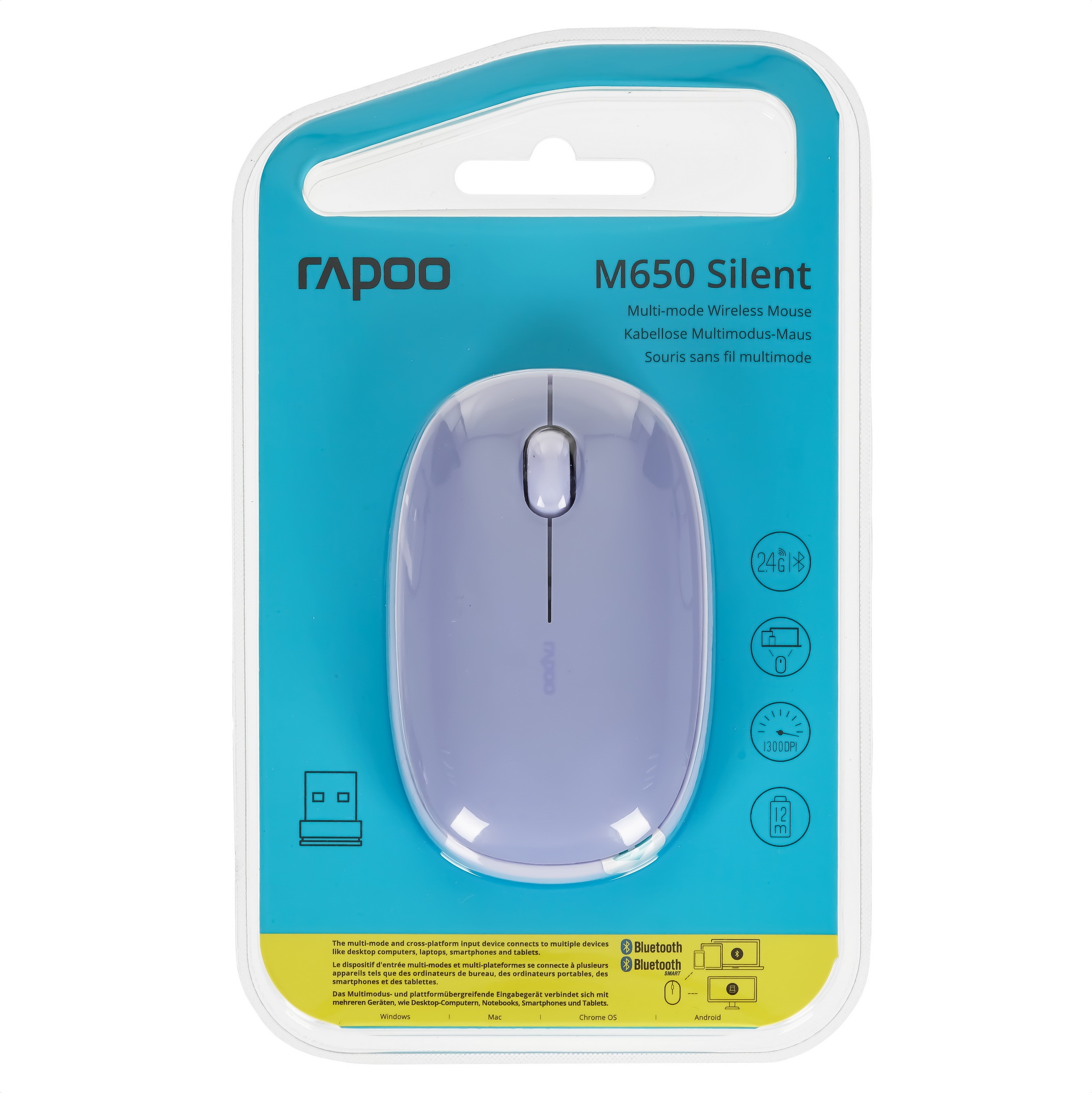 Мышь беспроводная Rapoo M650 Purple