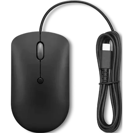 Мышь Lenovo 400 черный оптическая (2400dpi) USB-C (3but)