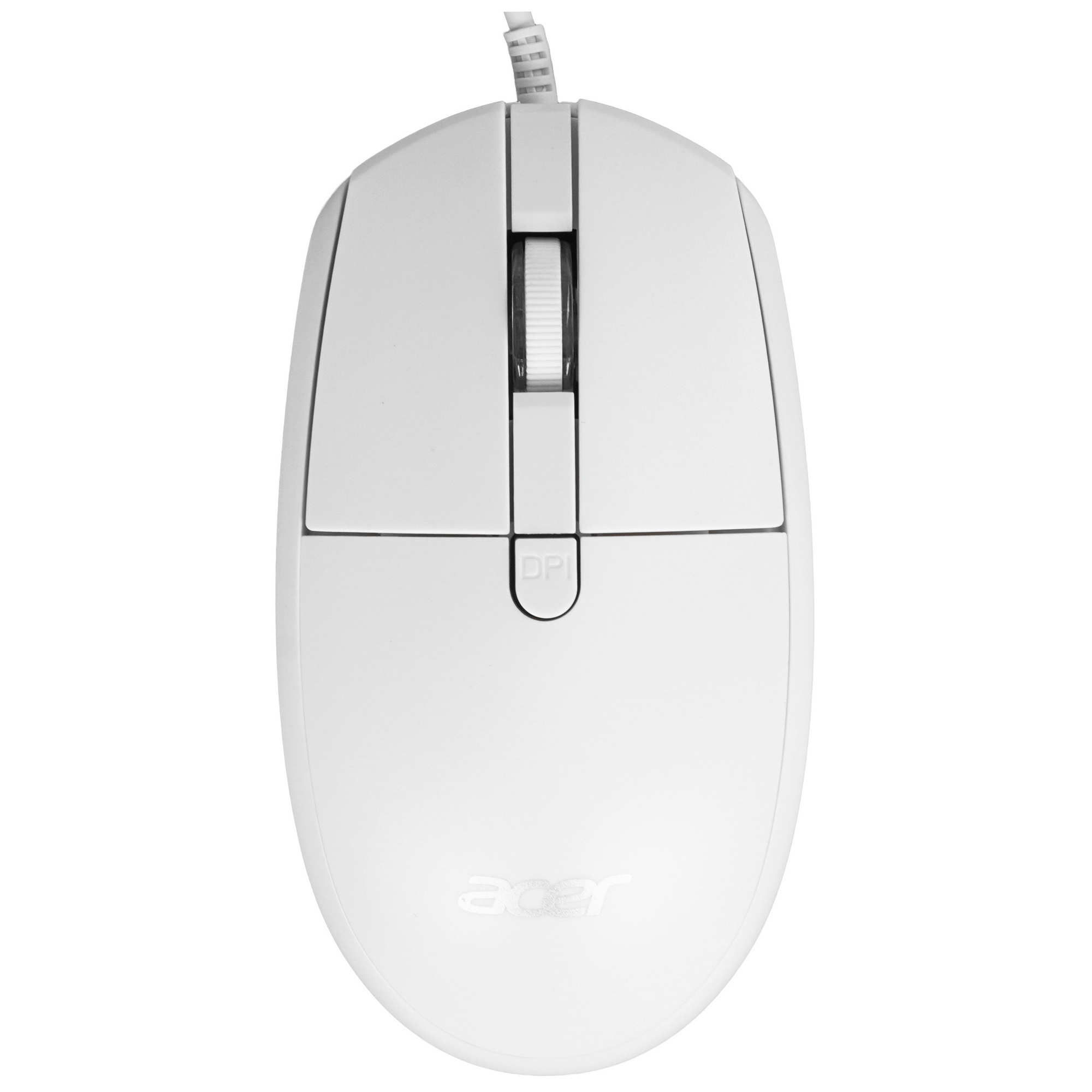 Мышь проводная Acer OMW401 белый, 2000 dpi, USB, кнопки - 4