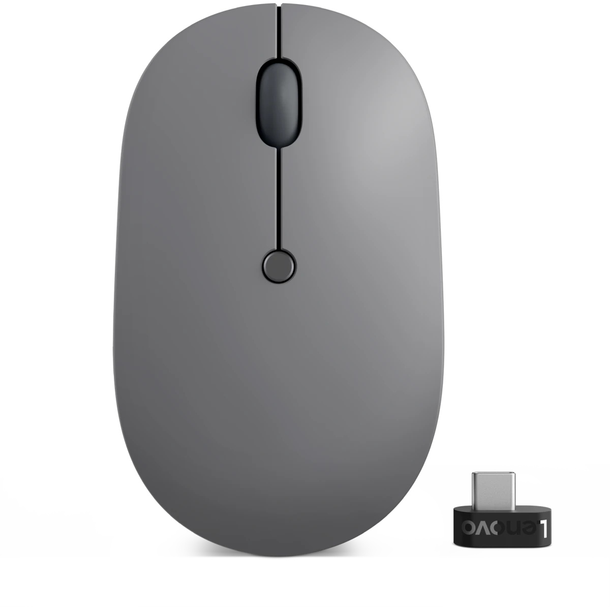 Мышь Lenovo Go серый оптическая (2400dpi) беспроводная USB-C для ноутбука (3but)