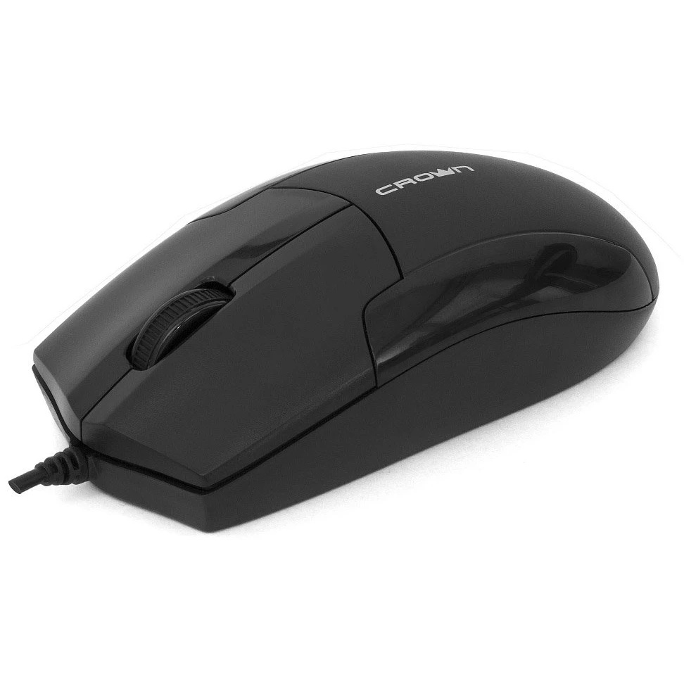 Мышь проводная Crown CMM-047 черный, 1000 dpi, USB, кнопки - 4