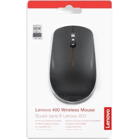 Мышь Lenovo 400 [GY50R91293] Wireless Mouse, 1200dpi Black