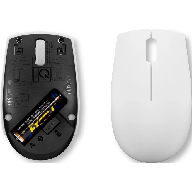 Мышь Lenovo 300 Wireless Compact светло-серый оптическая 1000dpi беспров. (GY51L15677)