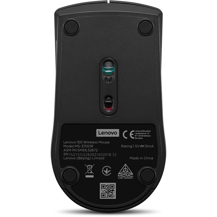Мышь Lenovo 150 Wireless черный оптическая 1000dpi беспров. (GY51L52638)