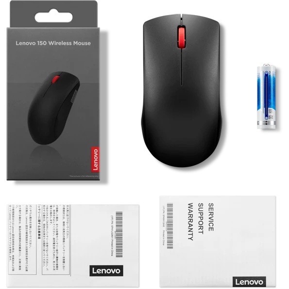 Мышь Lenovo 150 Wireless черный оптическая 1000dpi беспров. (GY51L52638)