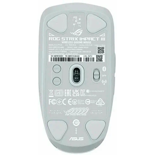 Мышь ASUS ROG STRIX IMPACT III WIRELESS, 57g, 2.4GHz RF, Bluetooth, 36K DPI Sensor,  5 Programmable