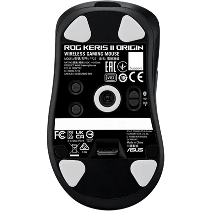 Мышь ASUS ROG KERIS II ORIGIN, 54g, Wired, 2.4GHz RF, Bluetooth 5.1, 42K DPI sensor, 5 Programmable