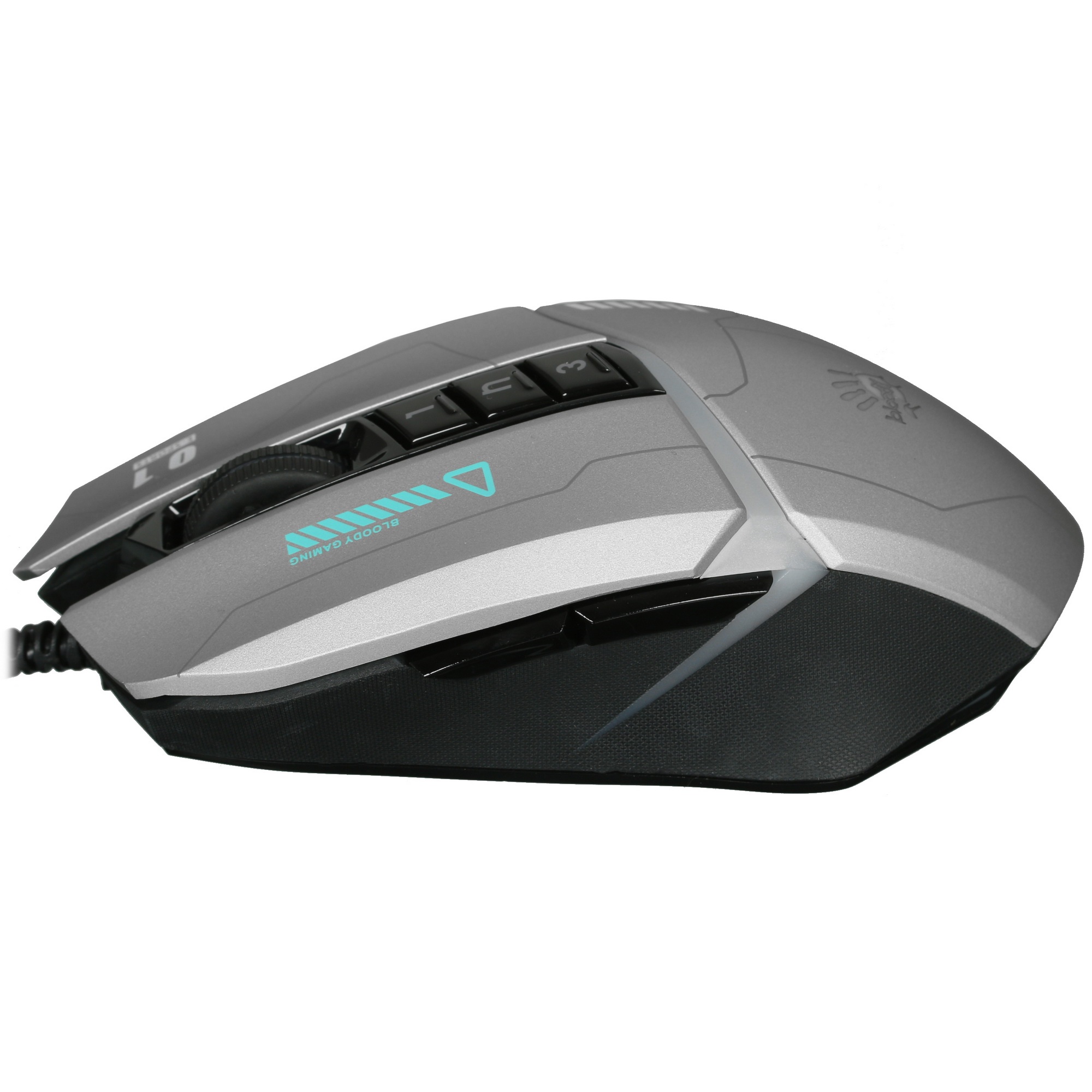 Мышь проводная A4Tech Bloody W60 Max серый/черный, 10000 dpi, USB, кнопки - 10