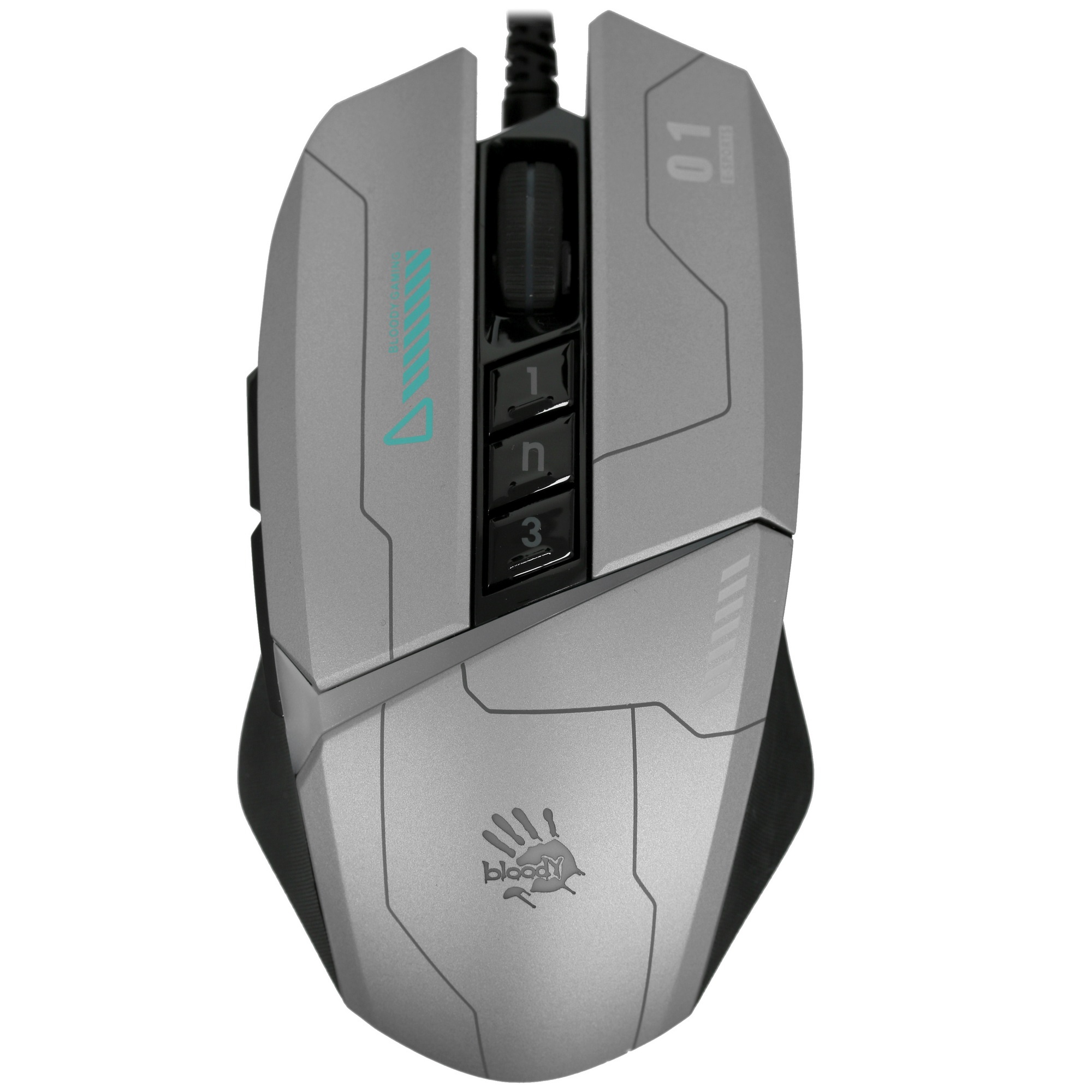 Мышь проводная A4Tech Bloody W60 Max серый/черный, 10000 dpi, USB, кнопки - 10