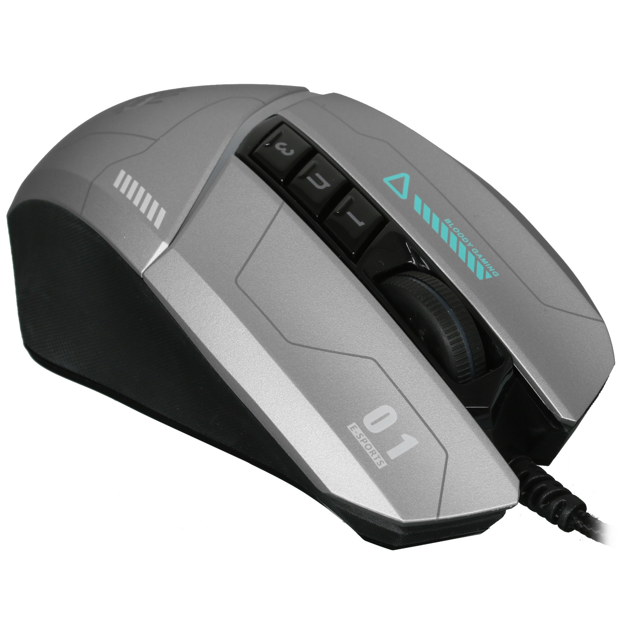 Мышь проводная A4Tech Bloody W60 Max серый/черный, 10000 dpi, USB, кнопки - 10