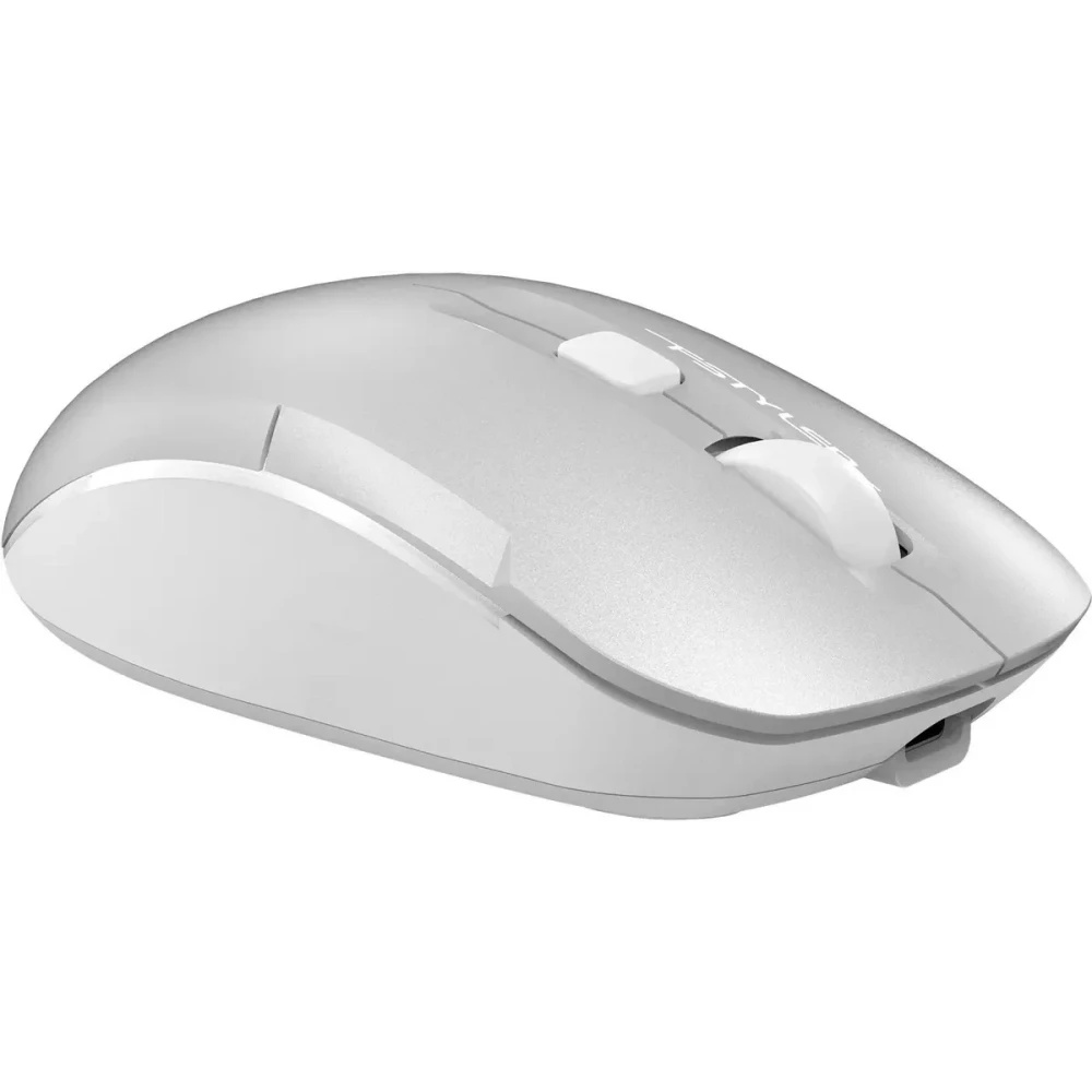 Мышь беспроводная A4Tech Fstyler FB26CS Air2 серебристый/белый, 2000 dpi, радиоканал, Bluetooth, USB