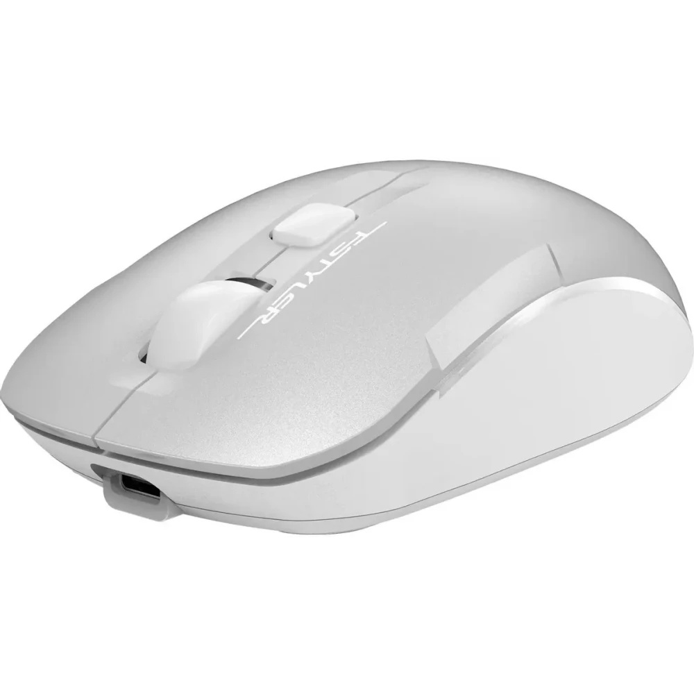 Мышь беспроводная A4Tech Fstyler FB26CS Air2 серебристый/белый, 2000 dpi, радиоканал, Bluetooth, USB
