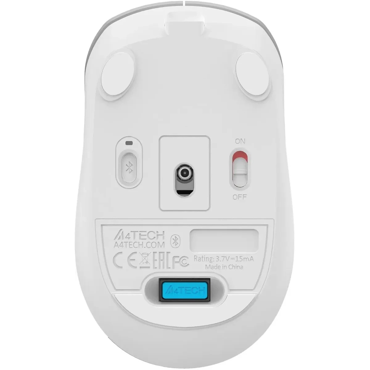 Мышь беспроводная A4Tech Fstyler FB26CS Air2 серебристый/белый, 2000 dpi, радиоканал, Bluetooth, USB