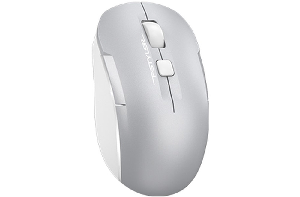 Мышь беспроводная A4Tech Fstyler FB26CS Air2 серебристый/белый, 2000 dpi, радиоканал, Bluetooth, USB