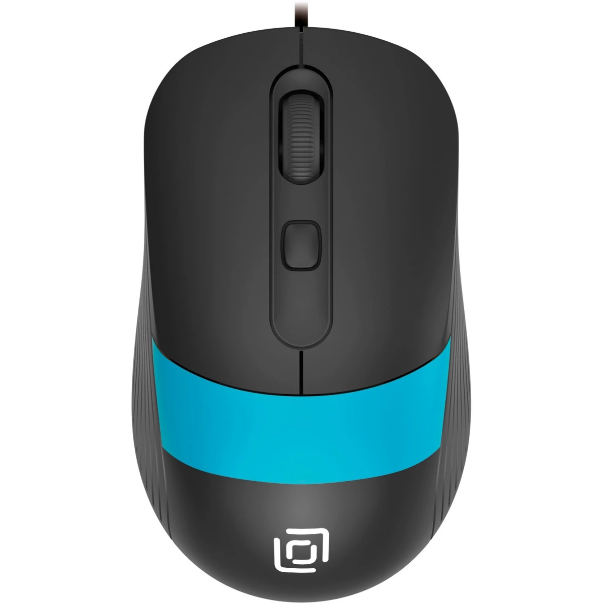 Мышь проводная Oklick 310M черный/синий, 2400 dpi, USB, кнопки - 4
