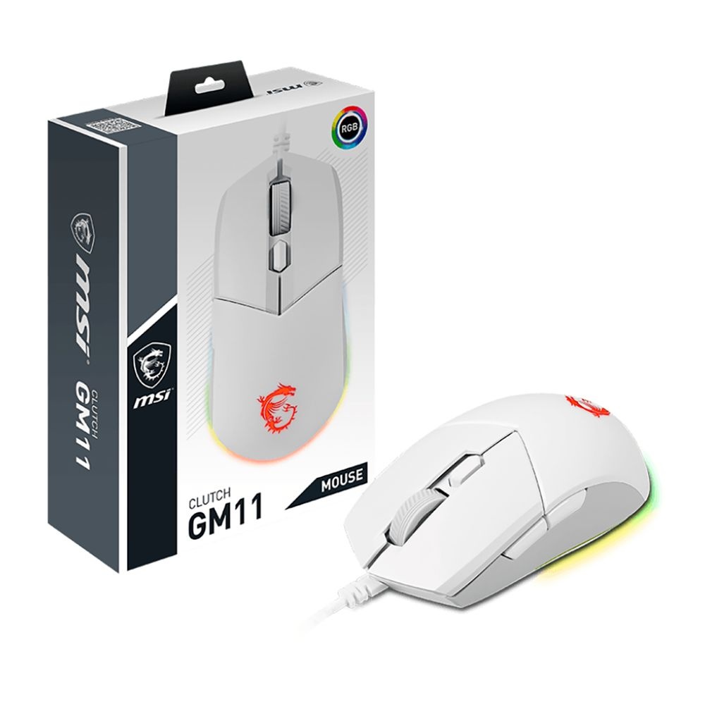 Мышь MSI Clutch GM11 белый оптическая (5000dpi) USB (5but)